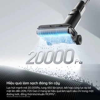 [ROBOROCK] Máy hút bụi lau sàn Roborock F25 Gen 2 - Lực hút 20.000Pa - Giặt sấy nóng 90 độ -Bh 2 năm