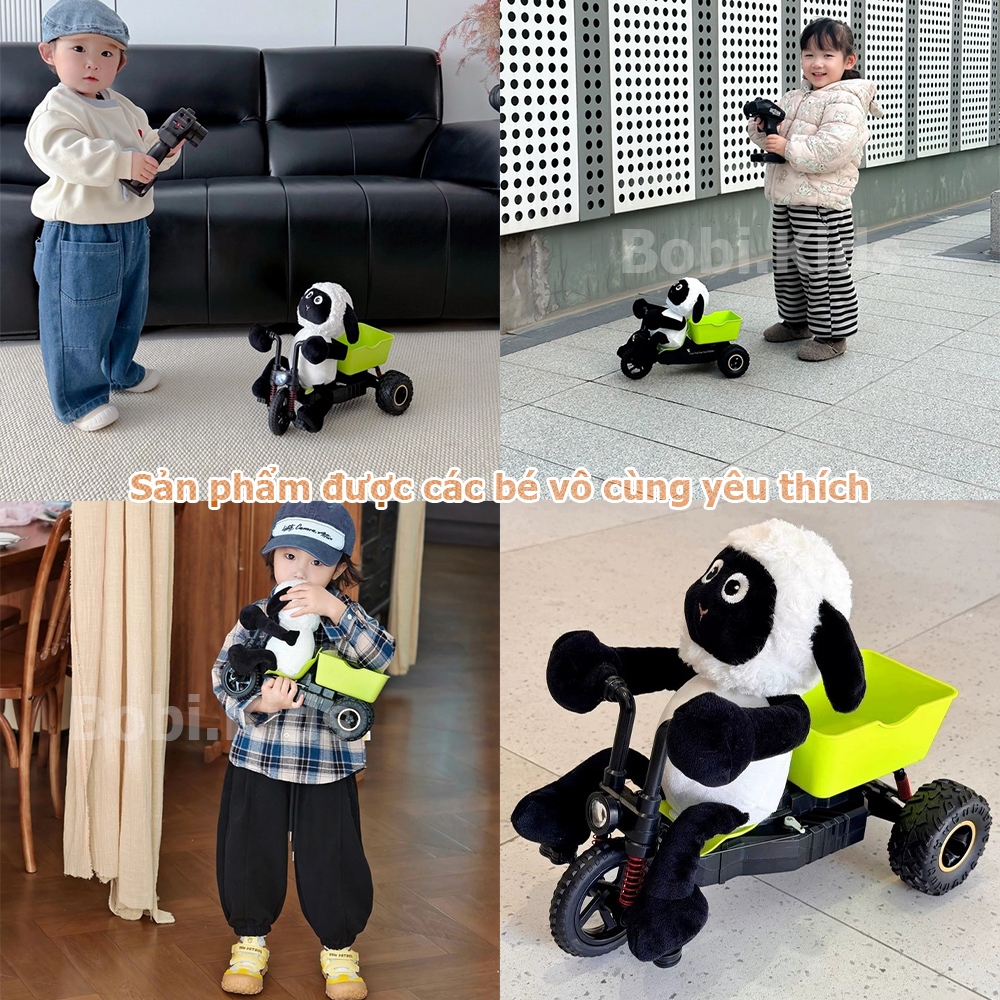 Xe Điều Khiển Từ Xa 3 Bánh Cừu RC Tốc Độ Cao - Xe Drift Đặc Nhiệm Có Gấu Bông, Ga Toàn Phần, Chống Lật, Pin Sạc Siêu Bền