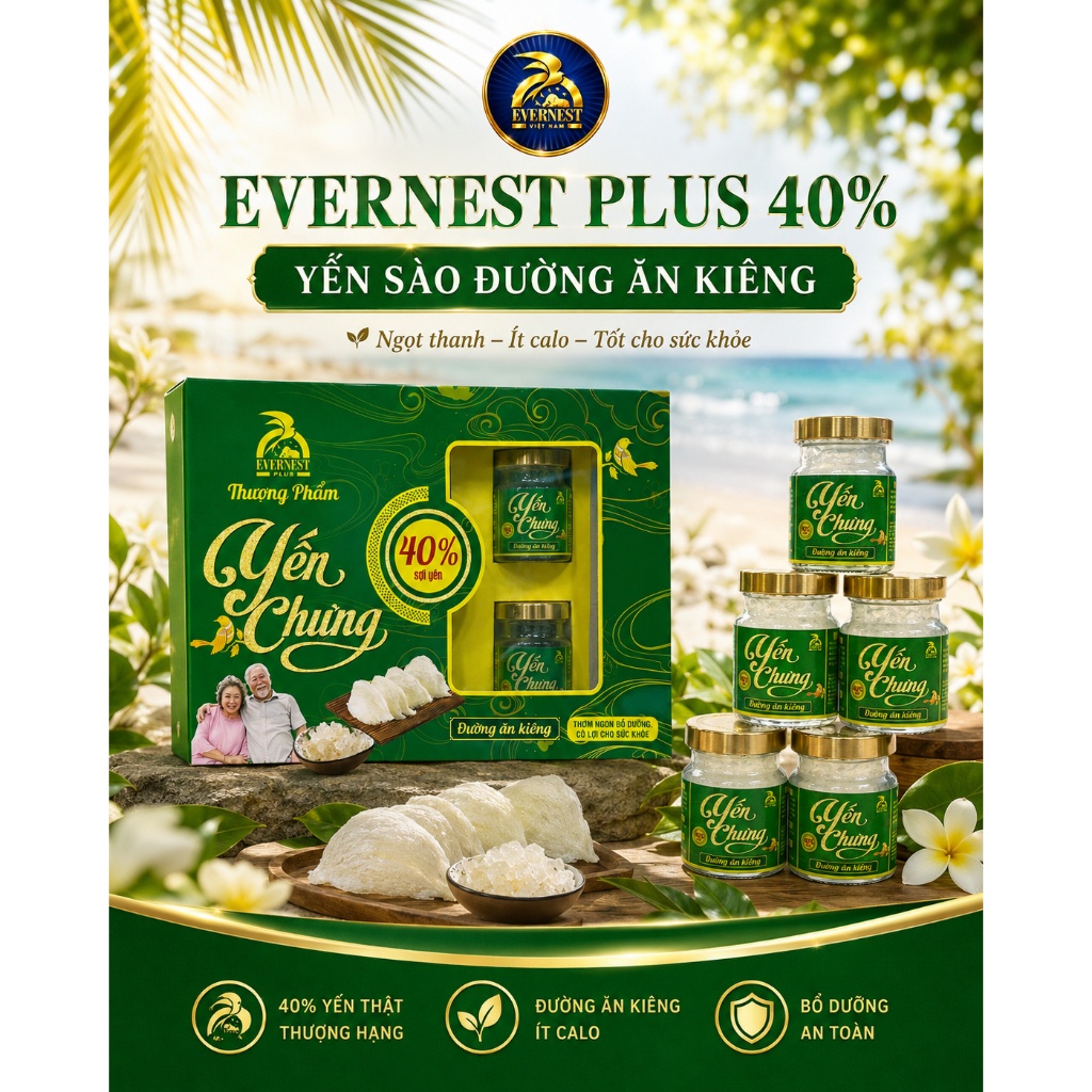 YẾN SÀO ĐƯỜNG ĂN KIÊNG 40% - EVERNEST PLUS