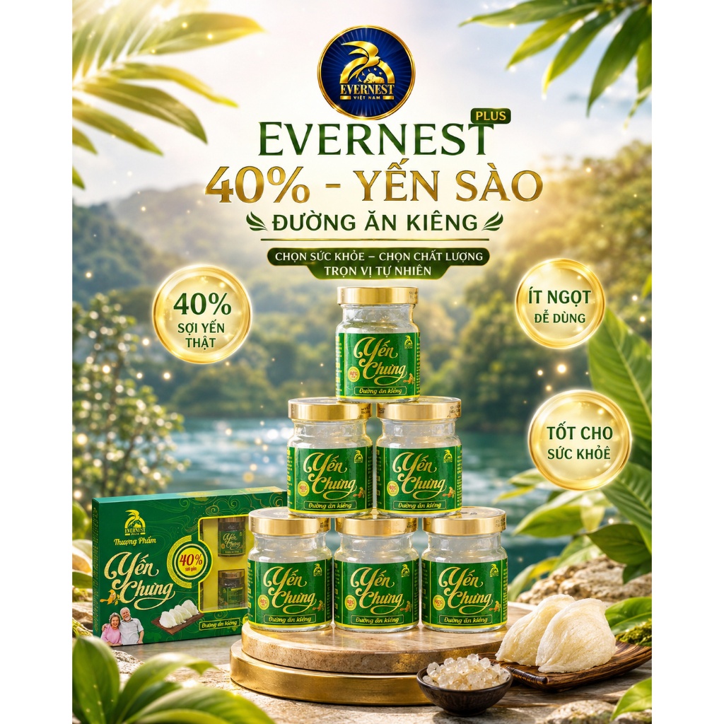 YẾN SÀO ĐƯỜNG ĂN KIÊNG 40% - EVERNEST PLUS