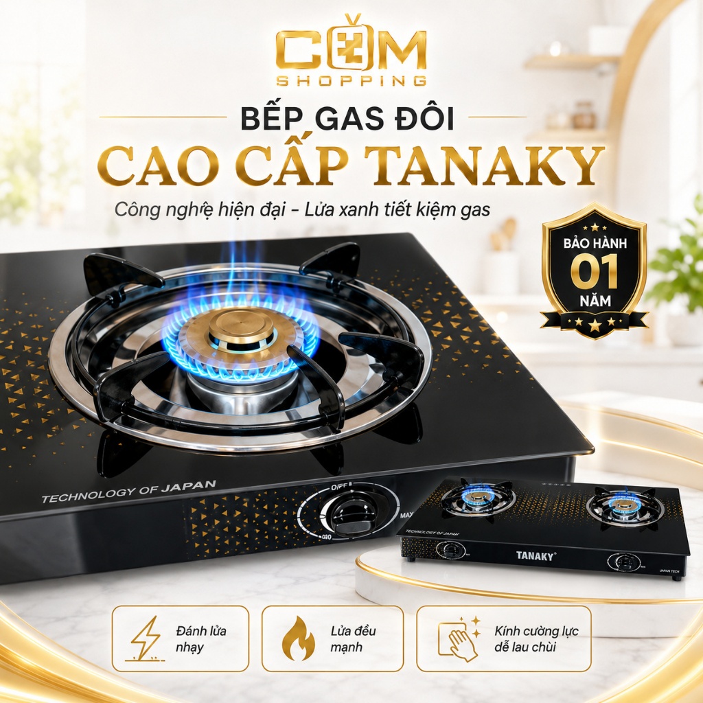 BẾP GAS ĐÔI CAO CẤP TANAKY