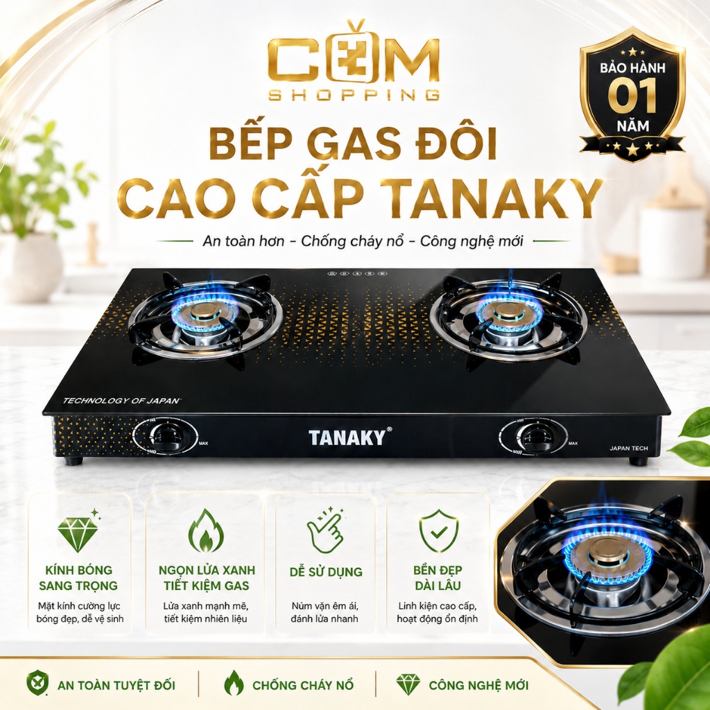 BẾP GAS ĐÔI CAO CẤP TANAKY
