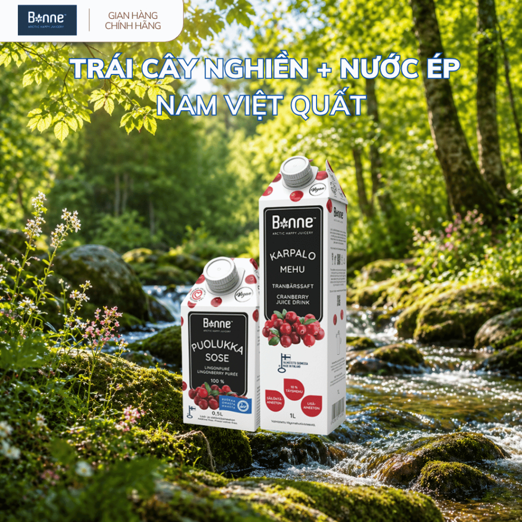 Combo Very Finnish Gift 1 Chai Nước Ép + 1 Chai Trái Cây Nghiền Việt Quất / Nam Việt Quất – Bonne