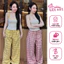 Set Đồ Nữ Áo Hai Dây + Quần Suông Caro Dài Chất Rip Xịn - Set Bộ Đồ Nữ Cá Tính Mùa Hè 2026