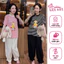 Set Nữ Áo Thun Sọc Form Rộng + Quần Dài Bo Ống - Set Bộ Đồ Nữ Dễ Thương Mùa Hè 2026