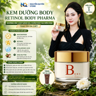Kem Dưỡng Body Retinol Body Pharma – Dưỡng Ẩm, Làm Sáng Da, Chăm Sóc Da Mềm Mịn,Tặng Tẩy Da Chết