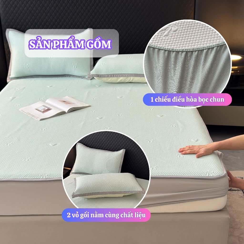 Chiếu Điều Hòa UltraCool An Như Bedding – Sợi Băng Mát Lạnh, Ga Bọc Chun, Chiếu Mùa Hè Thoáng Mát