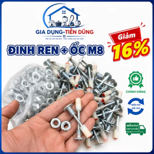 Đinh Rem M8 42mm + Ốc - Cho Máy Bắn Đinh Bê Tông