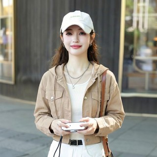 Áo khoác KAKI nữ MOLADY form ngắn có nón, túi hộp phong cách basic K634
