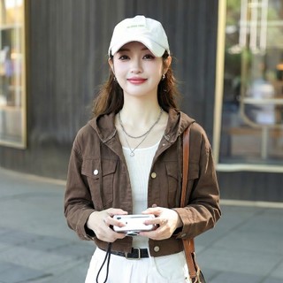 Áo khoác KAKI nữ MOLADY form ngắn có nón, túi hộp phong cách basic K634