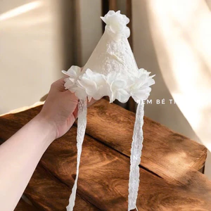 Mũ chóp sinh nhật cho bé ( MS3 Màu kem )