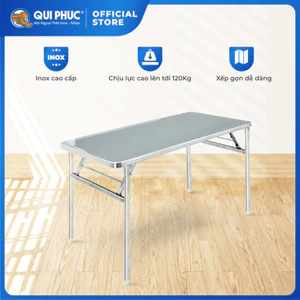 Bàn inox gấp gọn Felix Inno QUI PHÚC, inox 201 cao cấp, chống gỉ, bàn cao 75cm, đa dạng kích thước