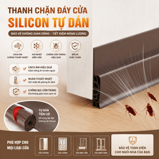 Thanh Chặn Đáy Cửa Silicon Tự Dán Chống Thoát Nhiệt Điều Hòa, Cách Âm, Chống Côn Trùng