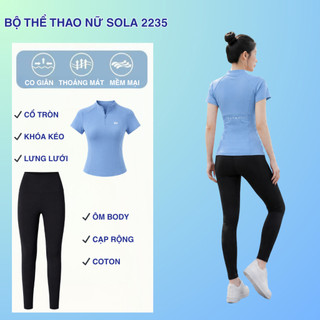 Áo Thể Thao Nữ Cao Cấp Áo Tập Yoga Gym Chạy Bộ Tay Ngắn Co Giãn Tôn Dáng SolaFit 2235