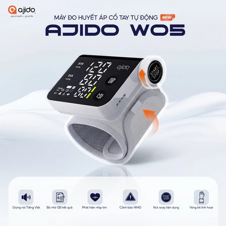 Máy Đo Huyết Áp Cổ Tay Tự Động Ajido W05