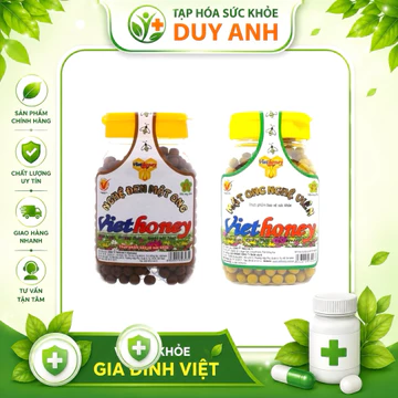 [COMBO 3 HŨ] Viên Nghệ Mật Ong Viethoney 160G – Nghệ Vàng & Nghệ Đen Dạng Viên Tiện Dùng