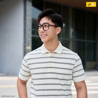 Áo thun polo nam họa tiết kẻ YODY phom regular rộng rãi, thoáng mát MCPO26A042