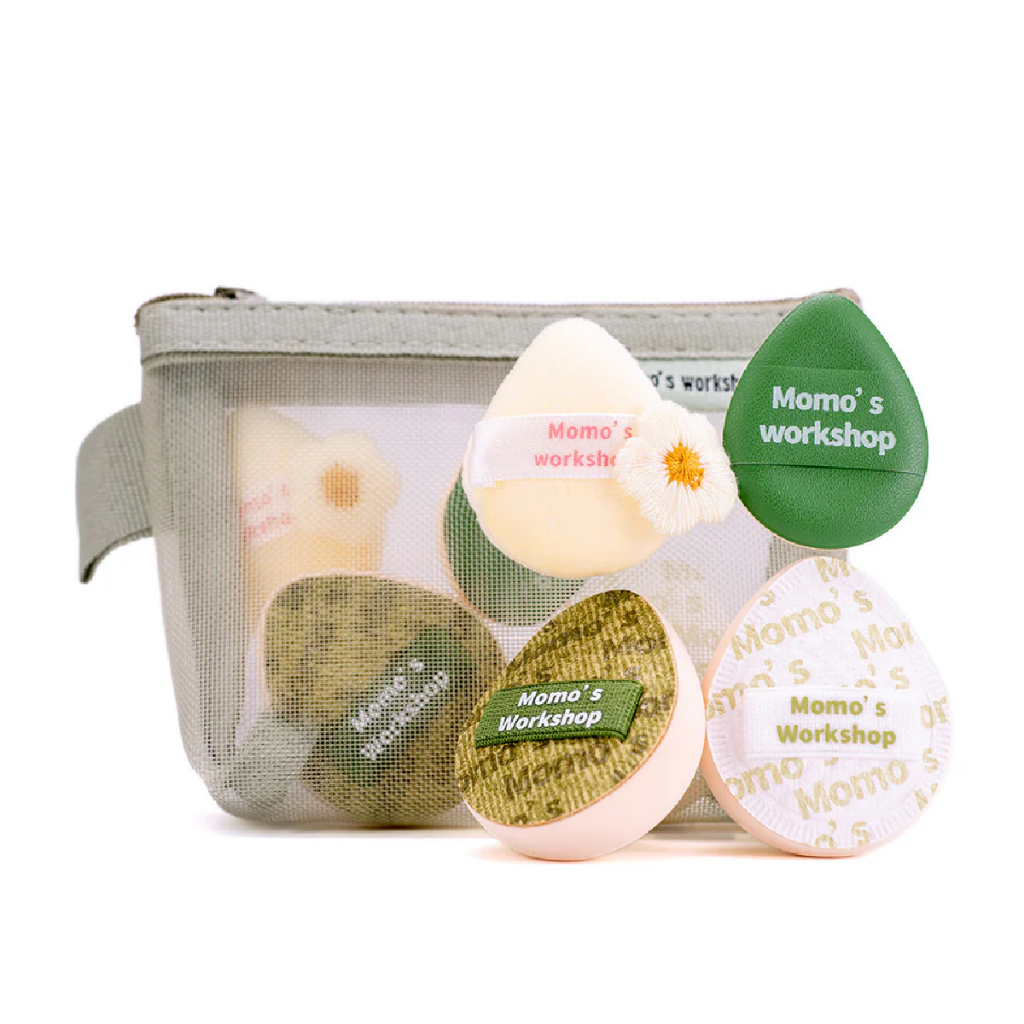 Set Minisize Bông Mút Trang Điểm Cao Cấp Dùng Khô Momo's Workshop Denim Days Petite Momo Medley Garden Sprouts (4pcs)