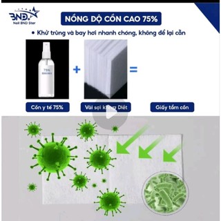 hộp 100 miếng bông cồn vệ sinh móng nailbox