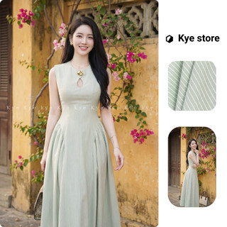 Đầm thiết kế dáng dài họa tiết kẻ Lizzy dress