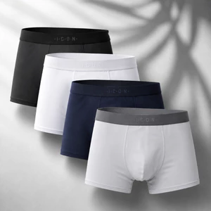 Quần Lót Nam Boxer IC03 Thun Lạnh Cao Cấp Thoáng Khí, Co Giãn 4 Chiều - Combo 5 Cái, Set 5 Màu
