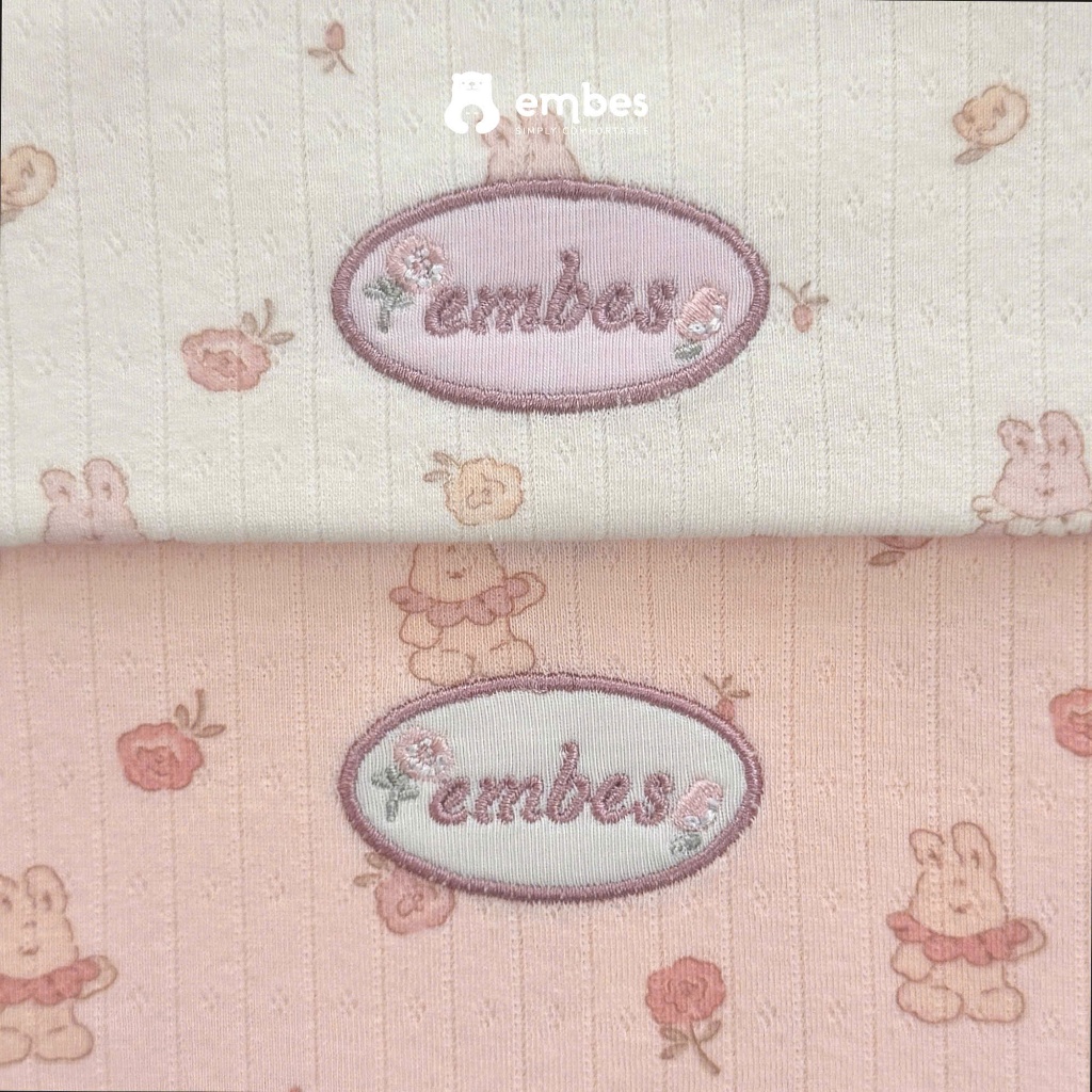 Bộ Cộc Bé Gái Embes, Bộ Cộc Tay In Họa Tiết Viền Bèo Chất Thông Hơi Thoáng Mát Cho Bé Gái Từ 8-17Kg