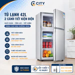 Tủ lạnh mini 2 ngăn 42l có tích hợp ngăn đá riêng tiện lợi để đồ ăn, thức uống, mĩ phẩm, trữ sữa — ảnh 1