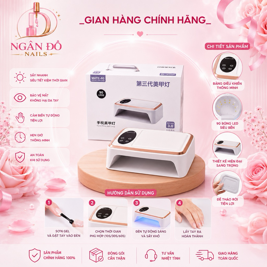 máy hơ gel SUN MATE 60 chính hãng- khoang hơ rộng - 360w 90bóng led- cảm ứng 100% | BigBuy360 - bigbuy360.vn