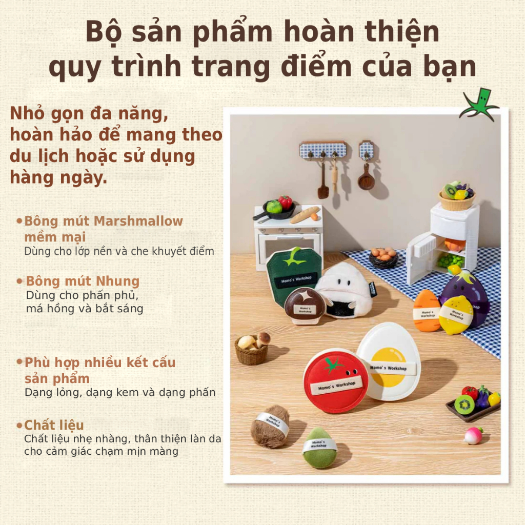 [Livestream Hannah] Combo Mix Nhiều Loại Bông Mút Trang Điểm Cao Cấp Momo's Wordshop