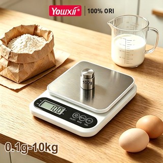 YOWXll Cân Tiểu Ly Điện Tử Nhà Bếp Mini Định Lượng 1g-10kg, Cân Tiểu Li Làm Bánh Độ Chính Xác Cao,Tặng Kèm  Pin