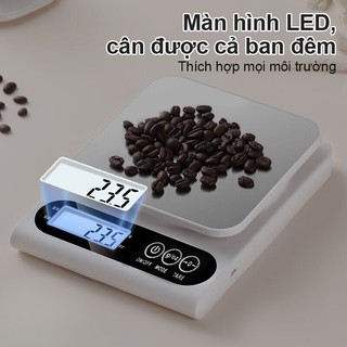 YOWXll Cân Tiểu Ly Điện Tử Nhà Bếp Mini Định Lượng 1g-10kg, Cân Tiểu Li Làm Bánh Độ Chính Xác Cao,Tặng Kèm  Pin