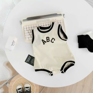 Body sát nách thể thao bé trai 4-10kg. Bodysuit liền thân mùa hè họa tiết ABC cho bé. Dino Kids