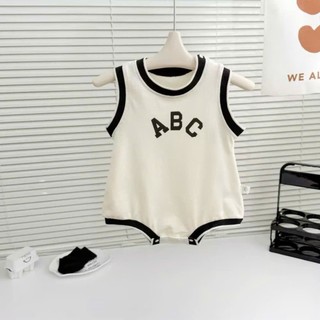 Body sát nách thể thao bé trai 4-10kg. Bodysuit liền thân mùa hè họa tiết ABC cho bé. Dino Kids