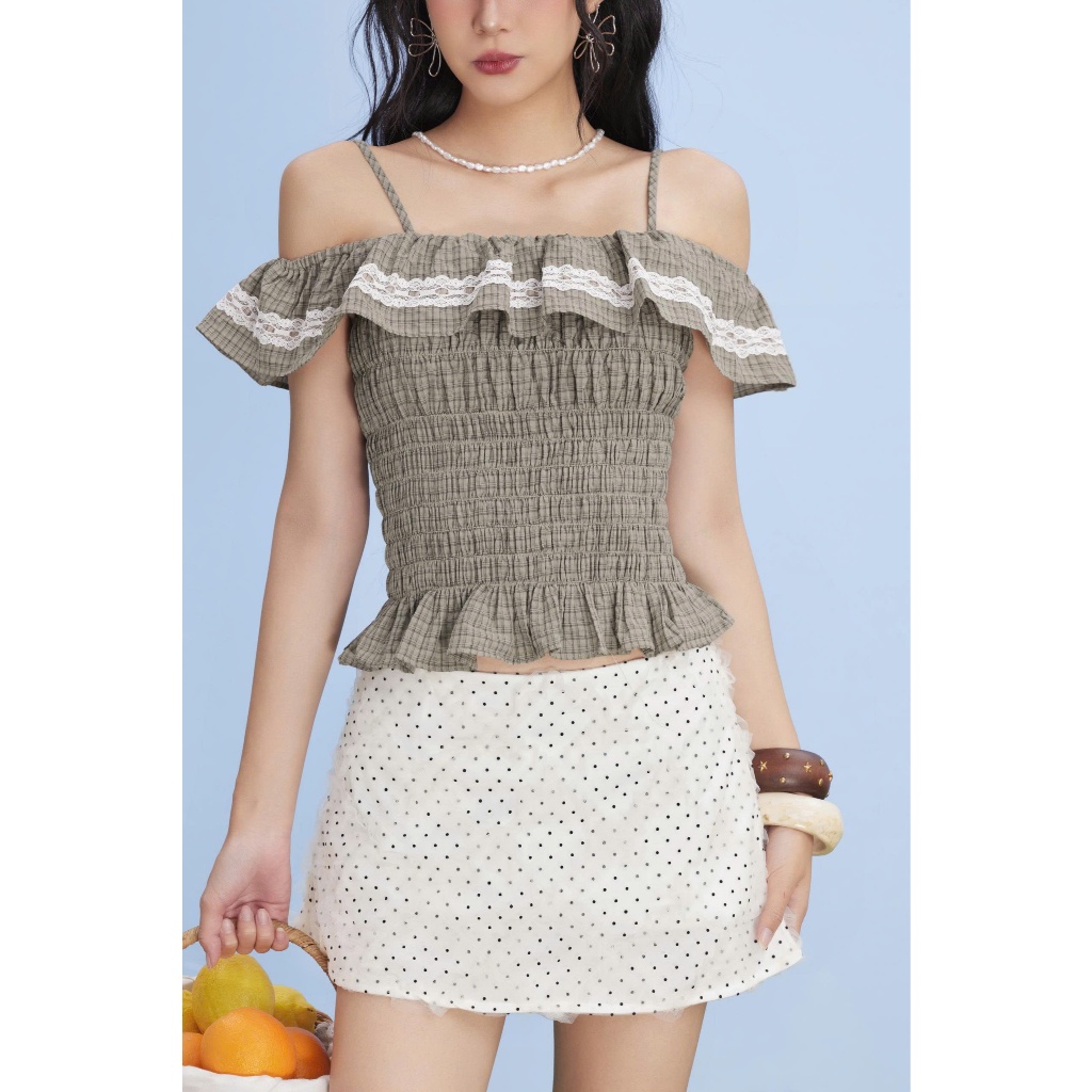 Chân Váy Nữ BLUSY Chấm Bi Form Ngắn Thời Trang SECODEE