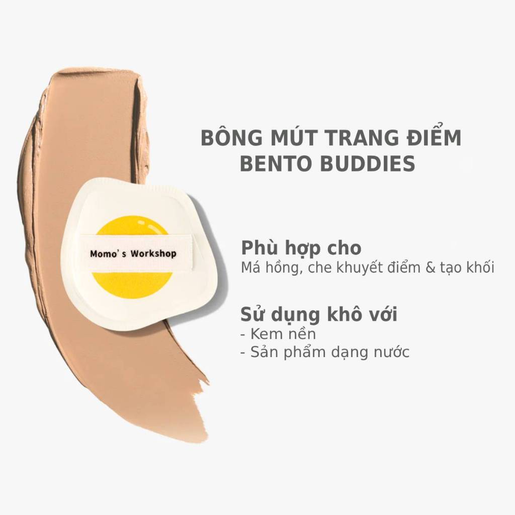 Bông Mút Tán Nền Siêu Mềm Mịn Momo's Workshop Bento Buddies Paopaomi Dewy Puff Jet Eggie FLip (1pcs)