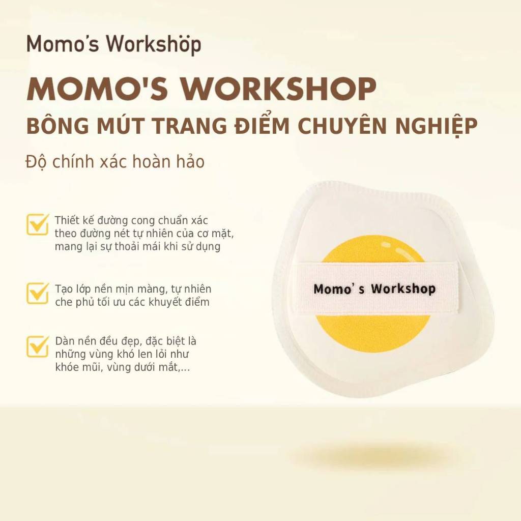 Bông Mút Tán Nền Siêu Mềm Mịn Momo's Workshop Bento Buddies Paopaomi Dewy Puff Jet Eggie FLip (1pcs)