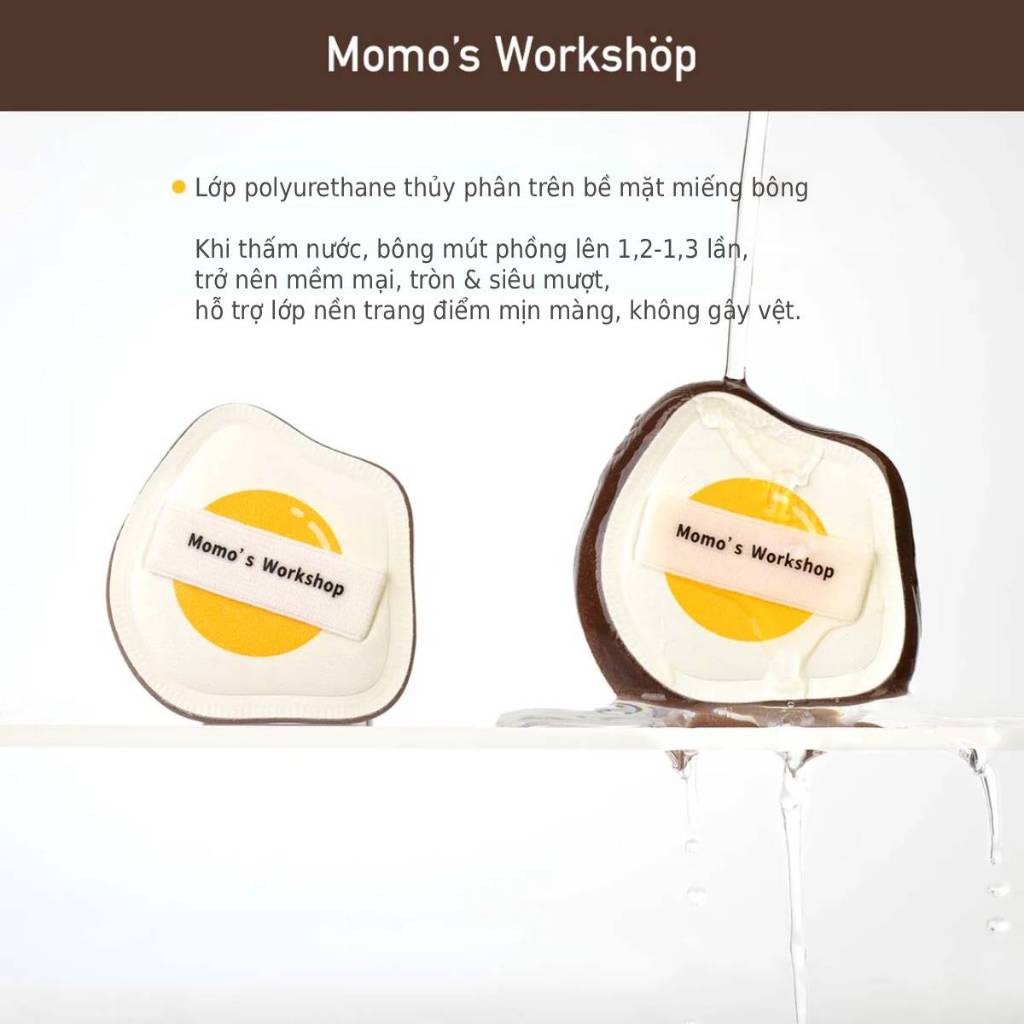 Bông Mút Tán Nền Siêu Mềm Mịn Momo's Workshop Bento Buddies Paopaomi Dewy Puff Jet Eggie FLip (1pcs)