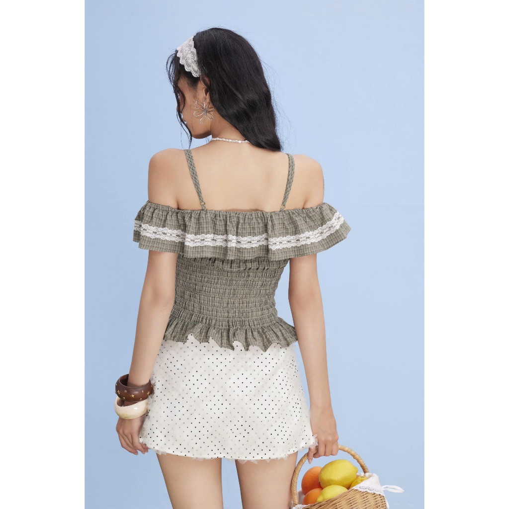 Chân Váy Nữ BLUSY Chấm Bi Form Ngắn Thời Trang SECODEE
