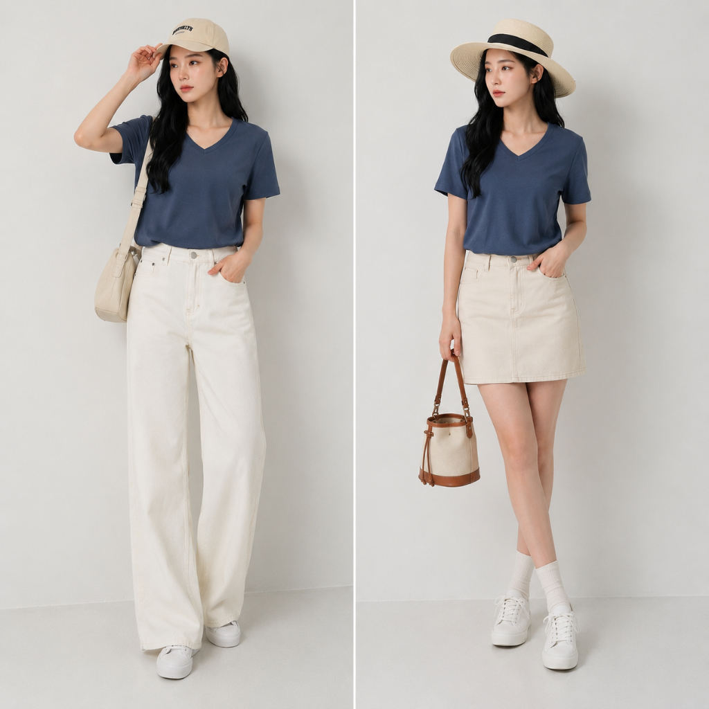 [A34- MẪU MỚI - VẢI RŨ] ÁO THUN NỮ CỔ TIM BASIC BI.POSILÁ FORM SUÔNG VỪA | Cotton Borip Co Giãn 4 Chiều Mềm Mịn