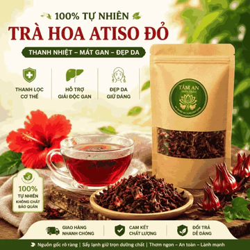 Trà Hoa Atiso Đỏ Sấy Khô Nguyên Nụ | Trà Thảo Mộc Pha Uống Hằng Ngày | Organic