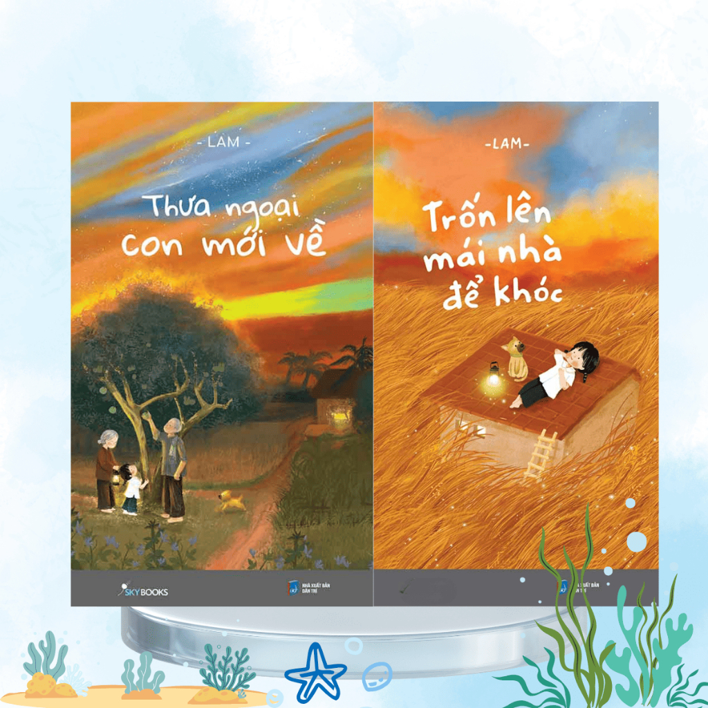 Bìa sách Combo Trốn Lên Mái Nhà Để Khóc + Thưa Ngoại Con Mới Về
