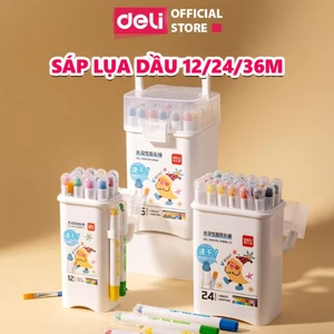 Sáp Lụa Dầu 12/24/36 Bút Sáp Màu Lụa Dạng Thỏi Xoay Siêu Mịn Rửa Trôi Được An Toàn Cho Trẻ Nhỏ Tô Màu Vẽ Tranh