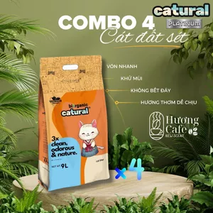 Combo 4 Túi Cát Mèo Catural Platinum – Vón Cục Nhanh - Khử mùi hiệu quả