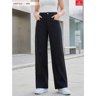 (Sẵn) 6QDT14 Quần dài nữ CARDINA chất liệu kaki dáng suông cạp cao túi chéo gân trước