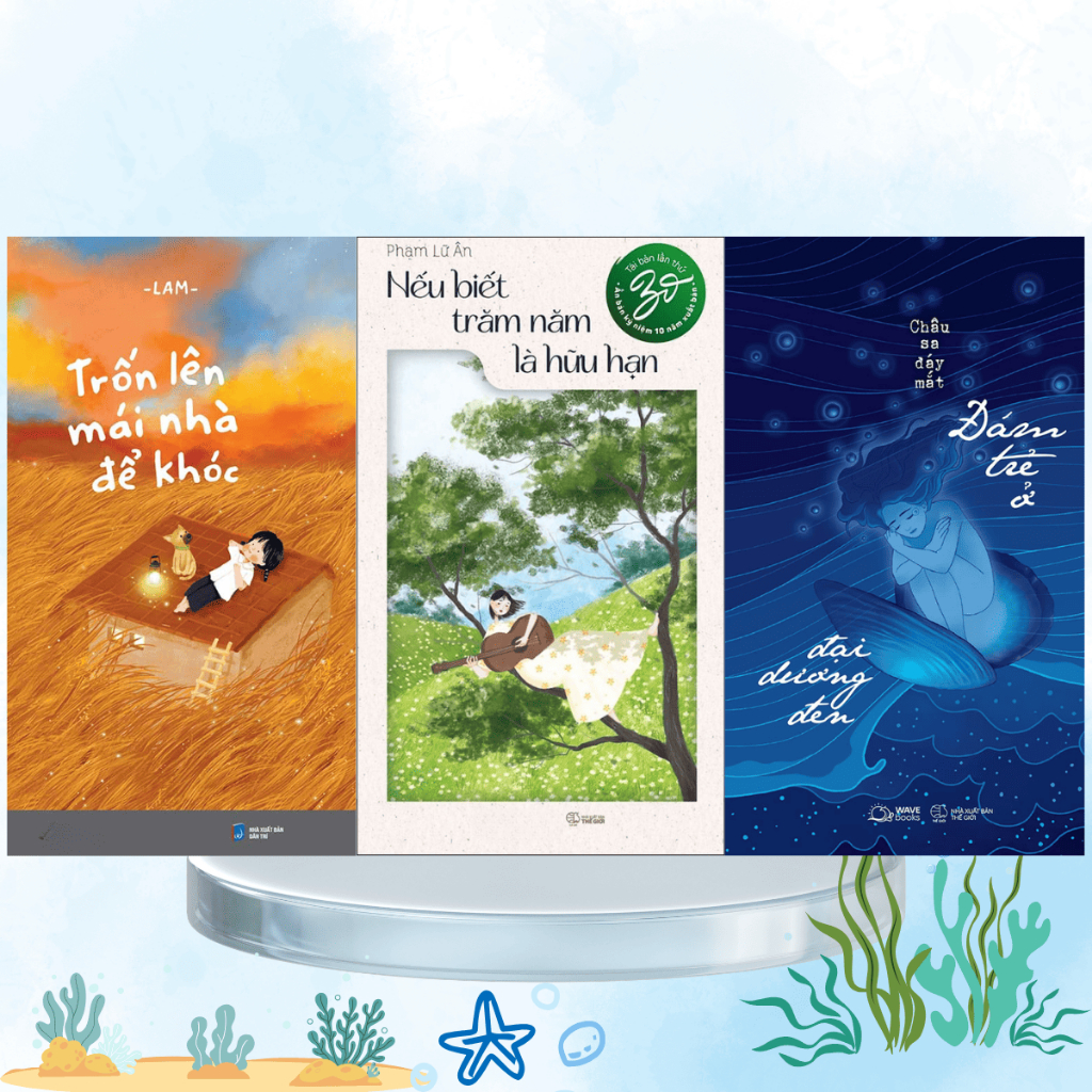 Bìa sách Combo Trốn Lên Mái Nhà Để Khóc + Đám Trẻ Ở Đại Dương Đen + Nếu Biết Trăm Năm Là Hữu Hạn