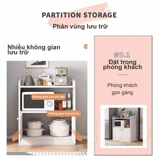 Nido Tủ Bếp Tủ Đựng Đồ Gỗ MDF 12mm Dán Cạnh, Kệ Lò Vi Sóng Nhiều Ngăn 120cm Hiện Đại Cho Nhà Bếp