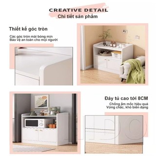 Nido Tủ Bếp Tủ Đựng Đồ Gỗ MDF 12mm Dán Cạnh, Kệ Lò Vi Sóng Nhiều Ngăn 120cm Hiện Đại Cho Nhà Bếp