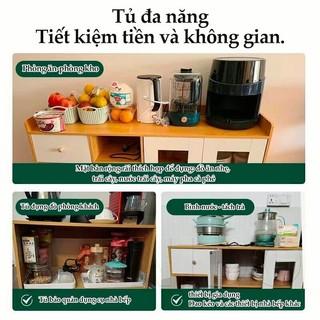 Nido Tủ Bếp Tủ Đựng Đồ Gỗ MDF 12mm Dán Cạnh, Kệ Lò Vi Sóng Nhiều Ngăn 120cm Hiện Đại Cho Nhà Bếp