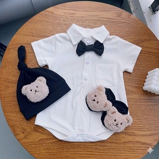 Body suit công tử đính nơ bé trai 4-11kg. Body công tử đầy tháng, thôi nôi bé trai. Dino Kids
