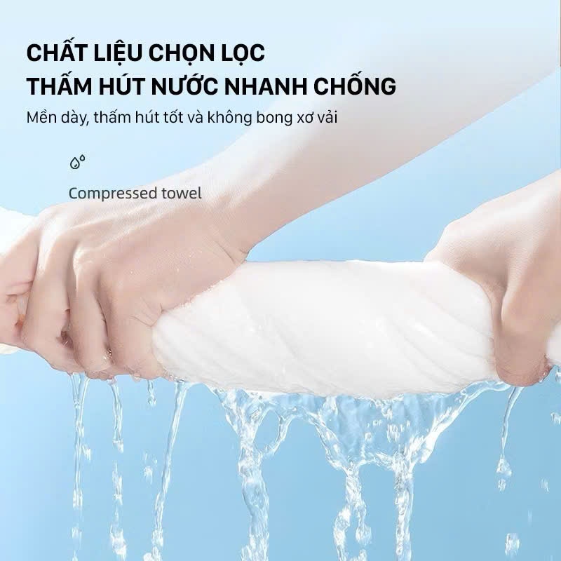 Combo 3 khăn tắm du lịch dạng nén cao cấp Tulips kích thước 70x140cm, mềm mại, an toàn, kháng khuẩn tự nhiên